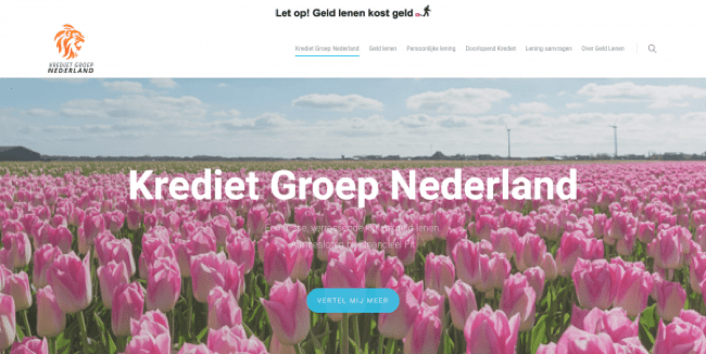 Screenshot Krediet Groep Nederland