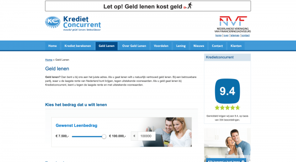 Screenshot Kredietconcurrent