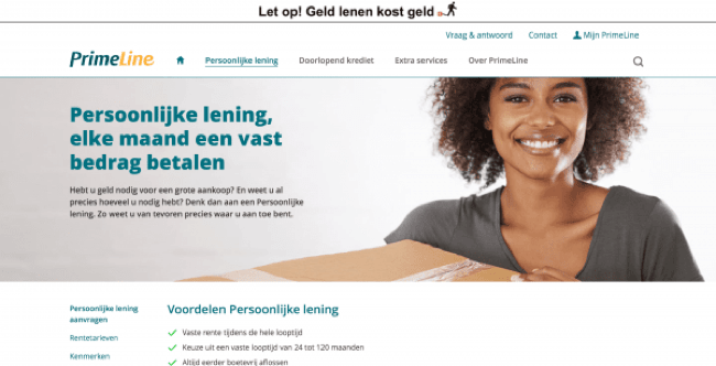 Primeline – Lening tot €60 000